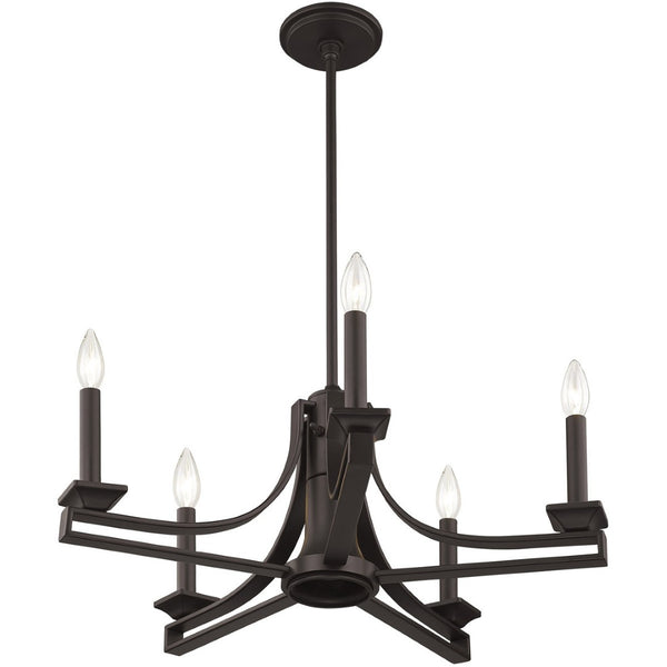 HomeRoots Bronze Six-Light Dimmable Chandelier with Cylinder Shades for Elegant Home Illumination and Style 687897
