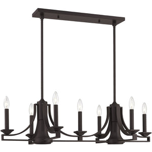 HomeRoots Bronze Nine-Light Dimmable Chandelier - Elegant Ambient Lighting for Dining Rooms & Entryways 687899