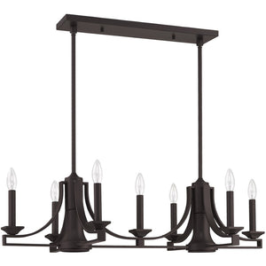 HomeRoots Bronze Nine-Light Dimmable Chandelier - Elegant Ambient Lighting for Dining Rooms & Entryways 687899