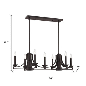 HomeRoots Bronze Nine-Light Dimmable Chandelier - Elegant Ambient Lighting for Dining Rooms & Entryways 687899