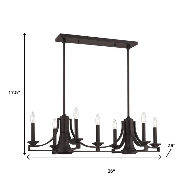 HomeRoots Bronze Nine-Light Dimmable Chandelier - Elegant Ambient Lighting for Dining Rooms & Entryways 687899