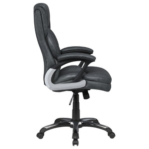 English Elm Stanton Executive Leatherette Office Chair with Channeled Back and Chrome Caster Base B062P447940