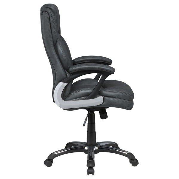English Elm Stanton Executive Leatherette Office Chair with Channeled Back and Chrome Caster Base B062P447940
