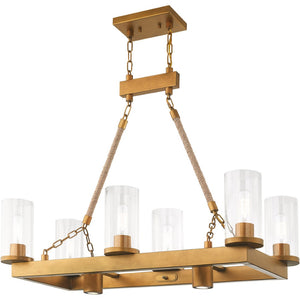 HomeRoots Eight Light Dimmable Chandelier - Elegant Steel Design with Cylinder Shades for Modern Spaces 687903