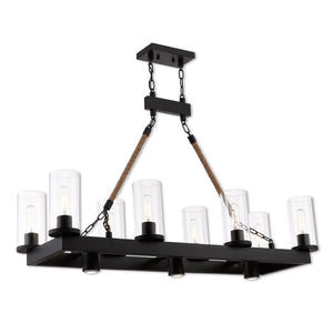 HomeRoots Bronze Eleven-Light Dimmable Chandelier - Elegant Cylinder Design for Modern Home Ambiance 687904
