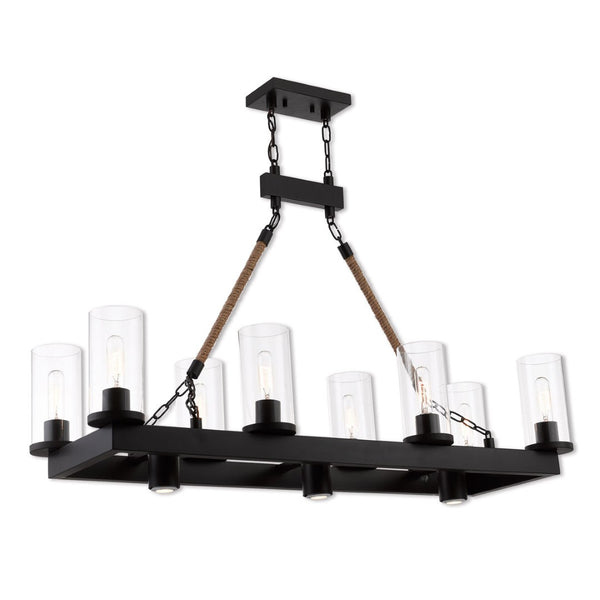 HomeRoots Bronze Eleven-Light Dimmable Chandelier - Elegant Cylinder Design for Modern Home Ambiance 687904