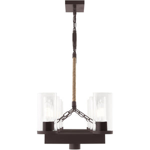 HomeRoots Bronze Eleven-Light Dimmable Chandelier - Elegant Cylinder Design for Modern Home Ambiance 687904