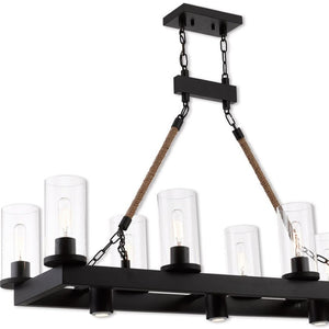 HomeRoots Bronze Eleven-Light Dimmable Chandelier - Elegant Cylinder Design for Modern Home Ambiance 687904