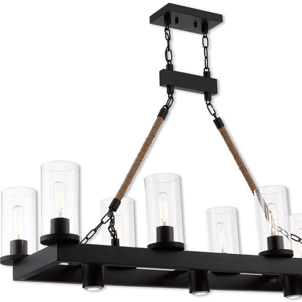HomeRoots Bronze Eleven-Light Dimmable Chandelier - Elegant Cylinder Design for Modern Home Ambiance 687904