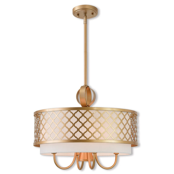 HomeRoots Five Light Dimmable Chandelier - Modern Industrial Steel Fixture for Stylish Living Spaces & Dining Rooms 687905