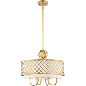 HomeRoots Five Light Dimmable Chandelier - Modern Industrial Steel Fixture for Stylish Living Spaces & Dining Rooms 687905
