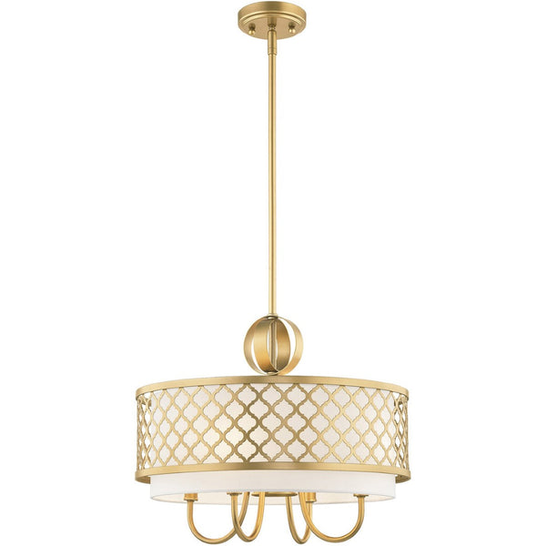 HomeRoots Five Light Dimmable Chandelier - Modern Industrial Steel Fixture for Stylish Living Spaces & Dining Rooms 687905