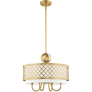 HomeRoots Five Light Dimmable Chandelier - Modern Industrial Steel Fixture for Stylish Living Spaces & Dining Rooms 687905