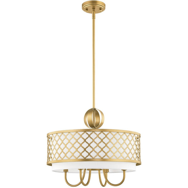 HomeRoots Five Light Dimmable Chandelier - Modern Industrial Steel Fixture for Stylish Living Spaces & Dining Rooms 687905