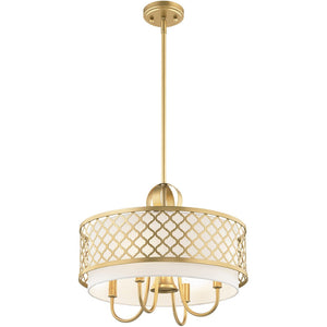 HomeRoots Five Light Dimmable Chandelier - Modern Industrial Steel Fixture for Stylish Living Spaces & Dining Rooms 687905