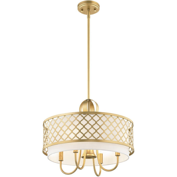 HomeRoots Five Light Dimmable Chandelier - Modern Industrial Steel Fixture for Stylish Living Spaces & Dining Rooms 687905