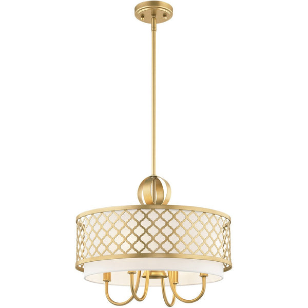 HomeRoots Five Light Dimmable Chandelier - Modern Industrial Steel Fixture for Stylish Living Spaces & Dining Rooms 687905