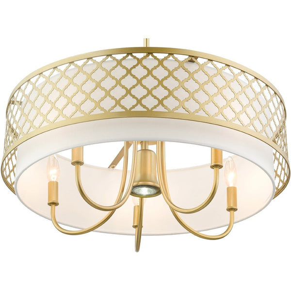 HomeRoots Six Light Dimmable Chandelier - Modern Cylindrical Shades for Versatile Ambient & Task Lighting 687907