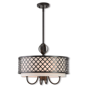 HomeRoots Five Light Dimmable Chandelier with Unique Cylinder Shades - Modern Steel Design for Any Room 687911