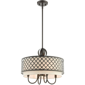 HomeRoots Five Light Dimmable Chandelier with Unique Cylinder Shades - Modern Steel Design for Any Room 687911
