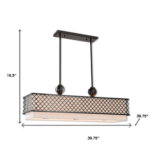 HomeRoots Nine Light Dimmable Chandelier - Modern Cylinder Shades, Durable Steel, Perfect for Any Space 687913