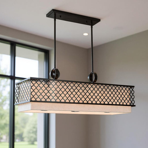 HomeRoots Nine Light Dimmable Chandelier - Modern Cylinder Shades, Durable Steel, Perfect for Any Space 687913