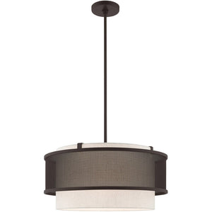 HomeRoots Bronze Four-Light Dimmable Chandelier with Cylinder Shades for Elegant Ambiance Control & Style 687914