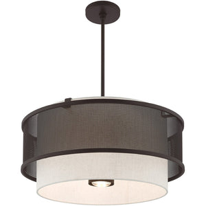 HomeRoots Bronze Four-Light Dimmable Chandelier with Cylinder Shades for Elegant Ambiance Control & Style 687914