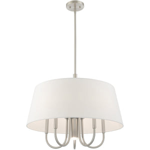 HomeRoots Six Light Dimmable Chandelier – Modern Cylinder Shades for Elegant Ambiance in Any Room Design 687916
