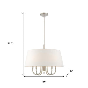 HomeRoots Six Light Dimmable Chandelier – Modern Cylinder Shades for Elegant Ambiance in Any Room Design 687916