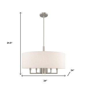 HomeRoots Six Light Dimmable Chandelier - Modern Cylindrical Shades for Versatile Illumination in Any Space 687918