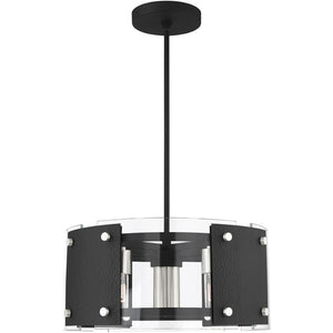 HomeRoots Seven Light Dimmable Chandelier - Modern Steel Fixture with Cylinder Shades for Stylish Ambiance 687920