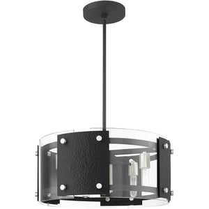 HomeRoots Seven Light Dimmable Chandelier - Modern Steel Fixture with Cylinder Shades for Stylish Ambiance 687920