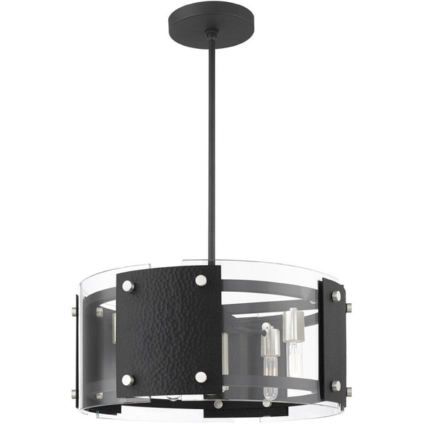 HomeRoots Seven Light Dimmable Chandelier - Modern Steel Fixture with Cylinder Shades for Stylish Ambiance 687920