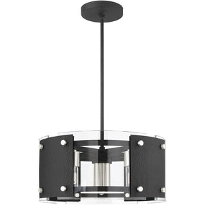 HomeRoots Seven Light Dimmable Chandelier - Modern Steel Fixture with Cylinder Shades for Stylish Ambiance 687920