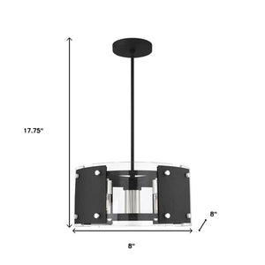 HomeRoots Seven Light Dimmable Chandelier - Modern Steel Fixture with Cylinder Shades for Stylish Ambiance 687920
