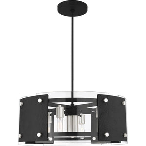 HomeRoots Seven Light Dimmable Chandelier - Modern Cylindrical Shades for Versatile Home Ambiance & Style 687921