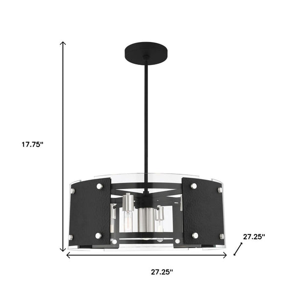 HomeRoots Seven Light Dimmable Chandelier - Modern Cylindrical Shades for Versatile Home Ambiance & Style 687921