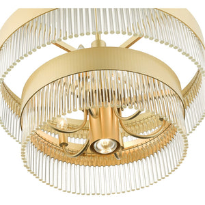 HomeRoots Seven Light Dimmable Chandelier - Modern Cylinder Shades for Stylish Lighting in Any Space 687924