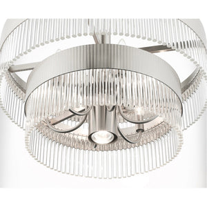 HomeRoots Seven Light Dimmable Chandelier - Modern Cylinder Shades for Stylish Ambiance in Any Room 687925