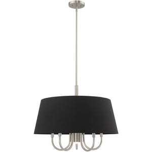 HomeRoots Six Light Dimmable Chandelier - Modern Steel Design with Cylinder Shades for Stylish Ambiance 687927