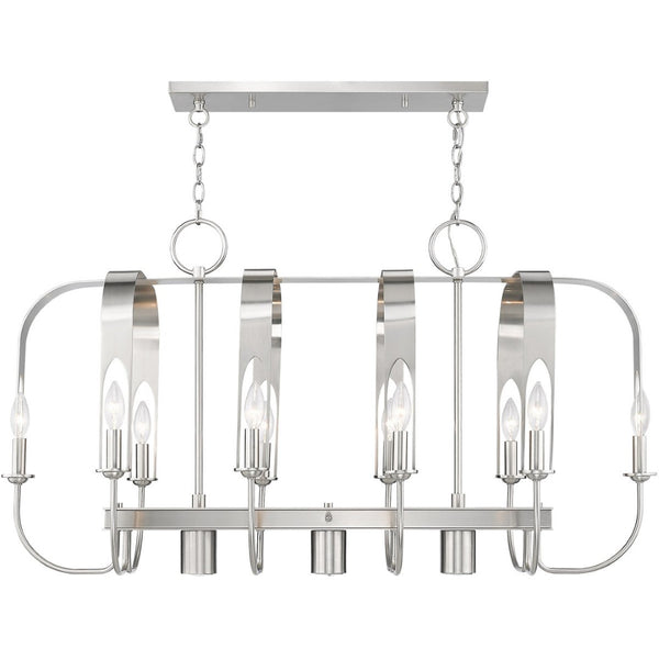 HomeRoots Nickel Multi-Light Dimmable Chandelier with Cylinder Shades for Modern Home Ambiance & Style 687930
