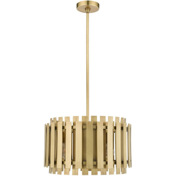 HomeRoots Five Light Dimmable Chandelier with Modern Cylinder Shades for Stylish Home Ambiance & Flexibility 687931