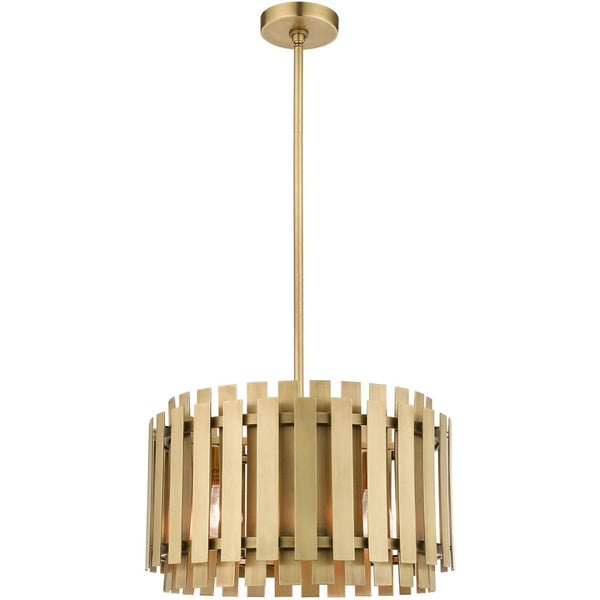 HomeRoots Five Light Dimmable Chandelier with Modern Cylinder Shades for Stylish Home Ambiance & Flexibility 687931