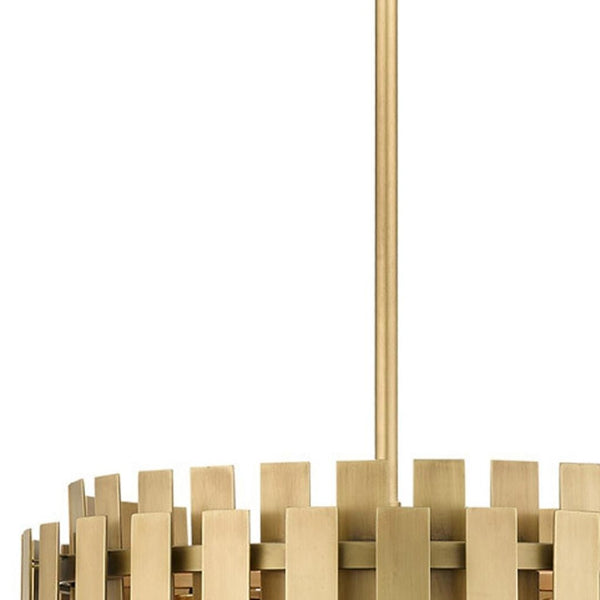 HomeRoots Five Light Dimmable Chandelier with Modern Cylinder Shades for Stylish Home Ambiance & Flexibility 687931