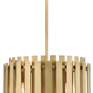 HomeRoots Five Light Dimmable Chandelier with Modern Cylinder Shades for Stylish Home Ambiance & Flexibility 687931
