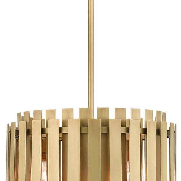 HomeRoots Five Light Dimmable Chandelier with Modern Cylinder Shades for Stylish Home Ambiance & Flexibility 687931