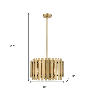 HomeRoots Five Light Dimmable Chandelier with Modern Cylinder Shades for Stylish Home Ambiance & Flexibility 687931