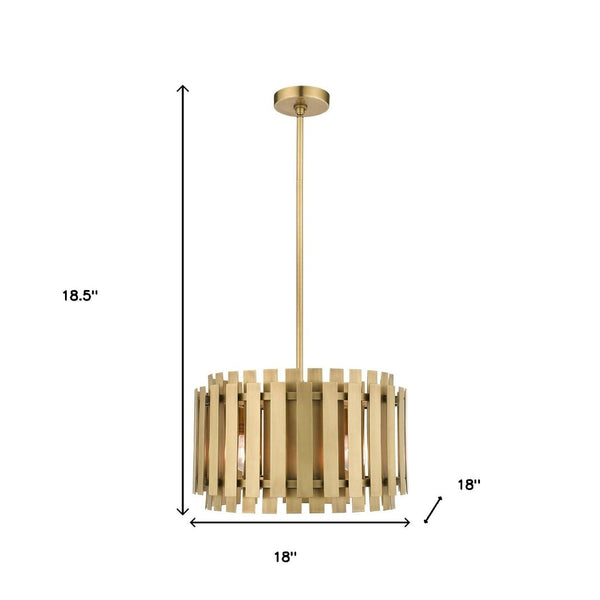 HomeRoots Five Light Dimmable Chandelier with Modern Cylinder Shades for Stylish Home Ambiance & Flexibility 687931