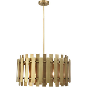 HomeRoots Six Light Dimmable Chandelier – Modern Cylinder Shades for Stylish Ambiance in Any Space 687932